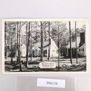 Vintage Executive's Homes Accomac Virginia Postcard 1940s B&W Photo Trees